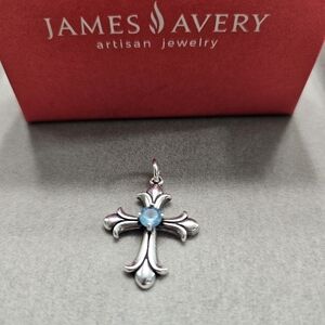 JamesJames Avery Retired Fleuree Cross Pendant Blue Topaz